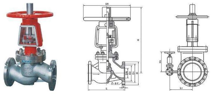 YJ41W氧氣截止閥結(jié)構圖